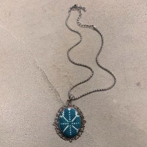 Embroidered Pendant Necklace Tatreez Thoub